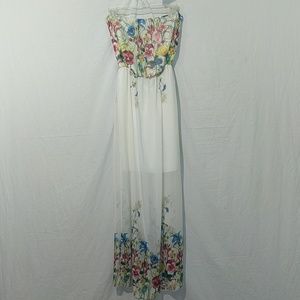 Gorgeous Strapless Floral Maxi Dress ! Small !